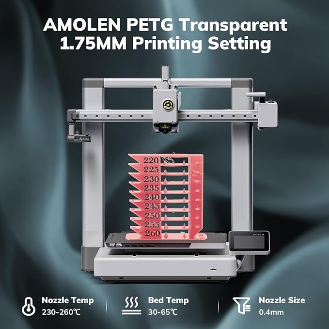 AMOLEN Rapid PETG Transparent 3D Printer Filament 1.75mm +/-0.02mm, Transcucent - Image 3