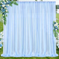 PARTISKY 10ftx7ft Blue Chiffon Backdrop Curtains, Wrinkle-Free Sheer Fabric by Partisky