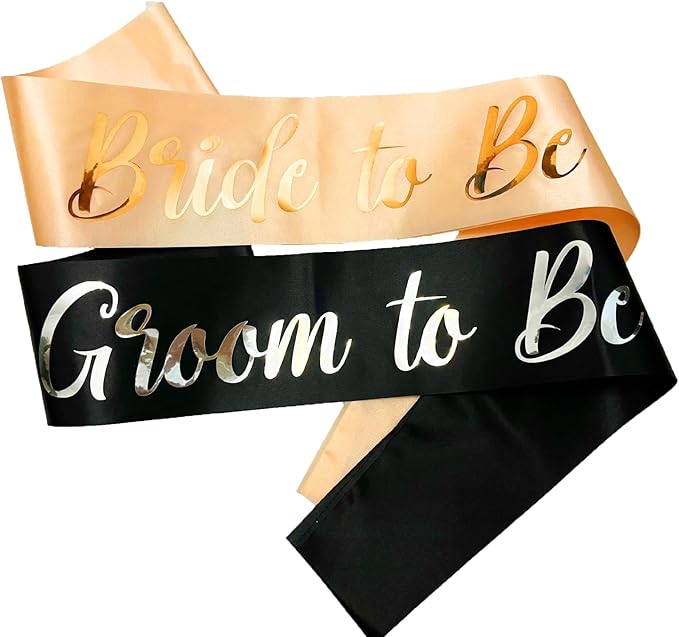 Bride to Be Sash and Groom to Be Sash, Bachelorette Party Supplies Engagement - Image 2