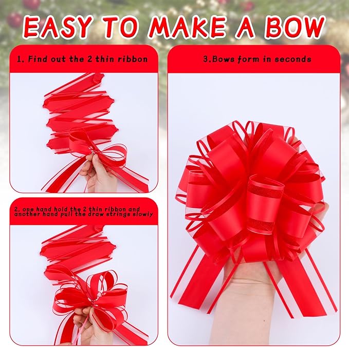 6Pcs 6inch Pull Bow Gift Wrapping, Pull Bow - Image 2
