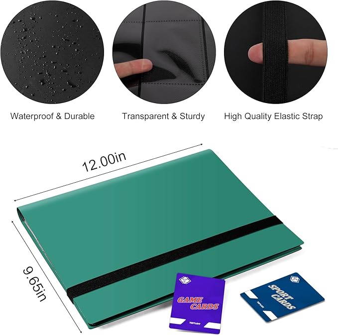 9 Pockets Card Binder for Trading Cards, Baseball Card Collection Binder - Image 2