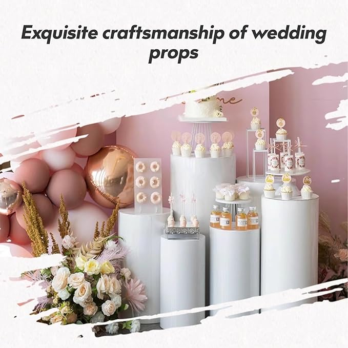 3PC Cylinder Pedestal Stands for Party, Pedestal Display Plinth Pillars for - Image 6