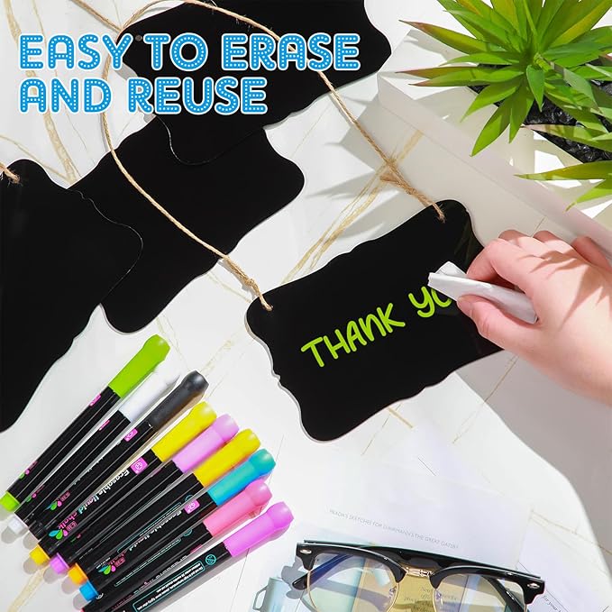 12 Pcs 4 x 6 Acrylic Chalkboard Hanging Sign - Image 4