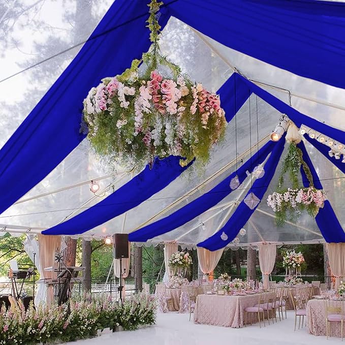 FUHSY Wedding Ceiling Drapes Blue Ceiling Drapes - Image 3