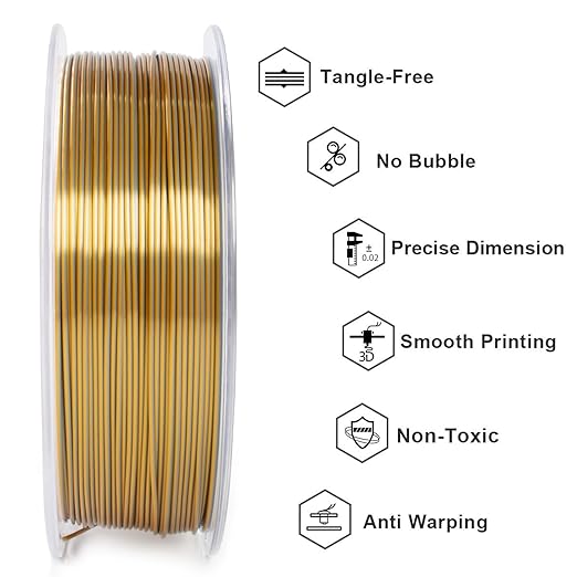 Geeetech Silk PLA Filament 1.75mm Silk Dual Color Filament, Coextrusion - Image 2