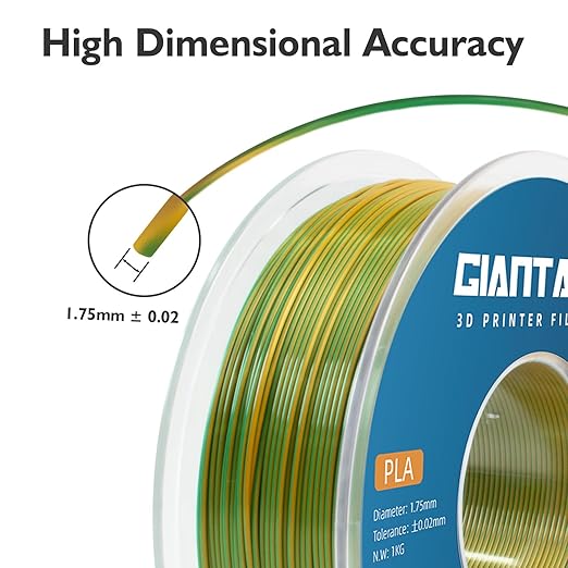 GIANTARM Dual Color PLA Filament, Silk PLA Filament 1.75mm +/-0.02mm, 1KG Spool - Image 2