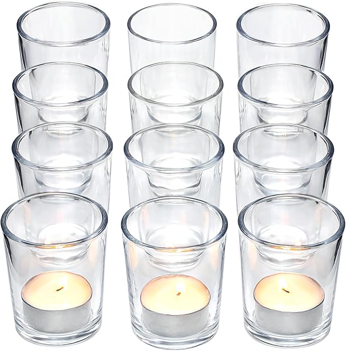 Letine 12-Pack Clear Votive Candle Holders by LETINE