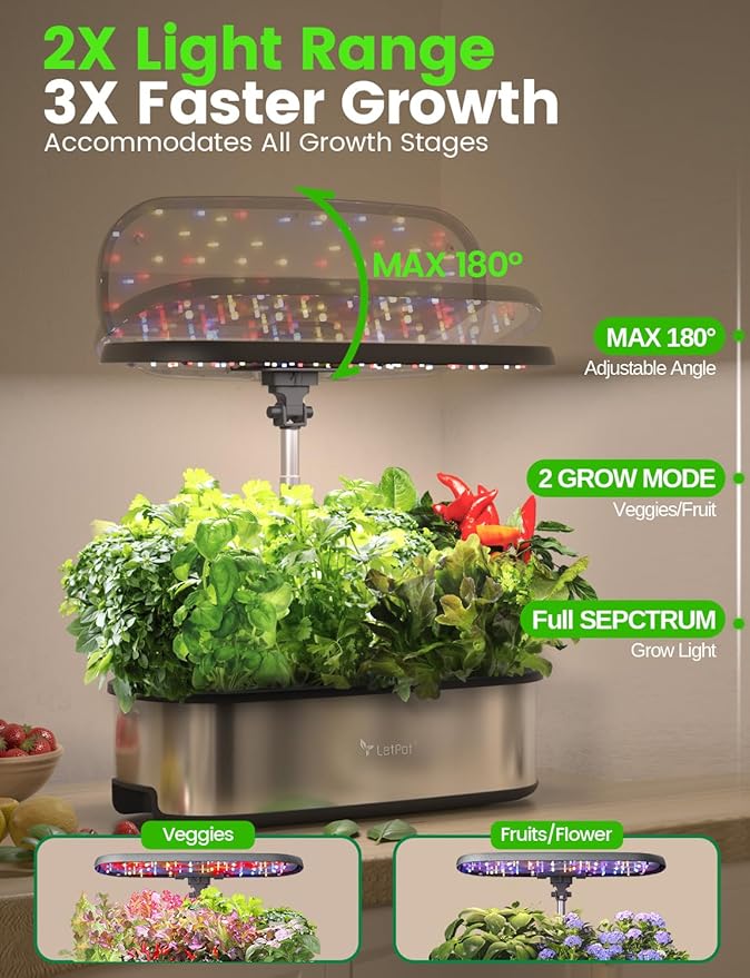 LetPot LPH-SE Hydroponics Growing System, 12 Pods Smart Herb Garden Kit Indoor - Image 5