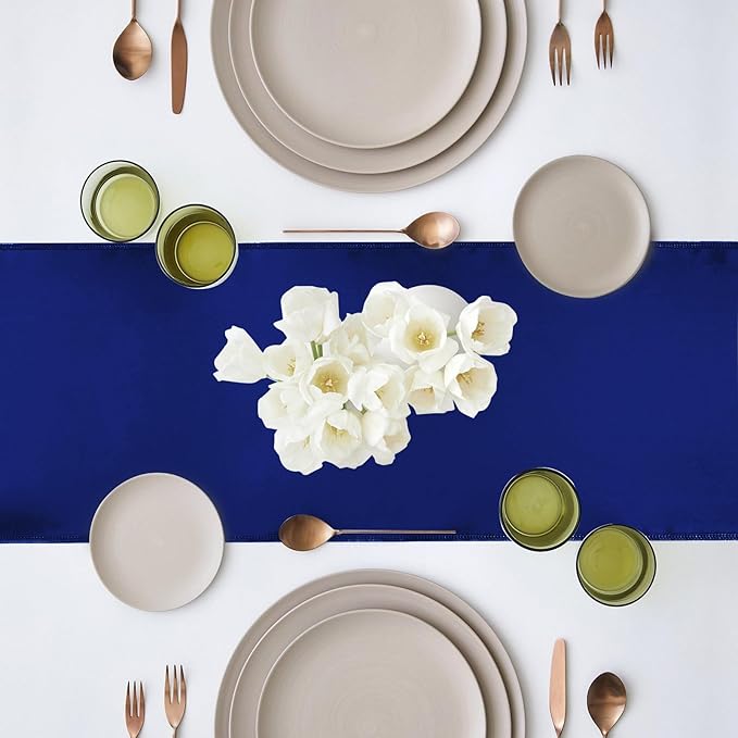 10 Pack Satin Table Runner 12 x 108 Inch Long Navy Silk Table Runner - Image 4