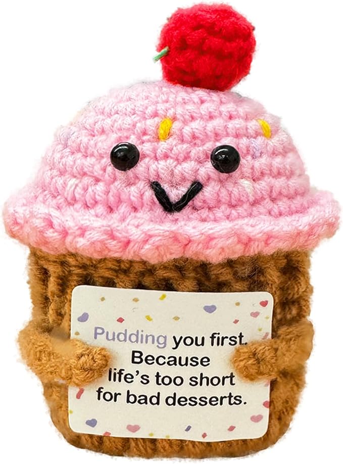 Emotional Support Crochet Pudding, Sweet Gifts by Unknown