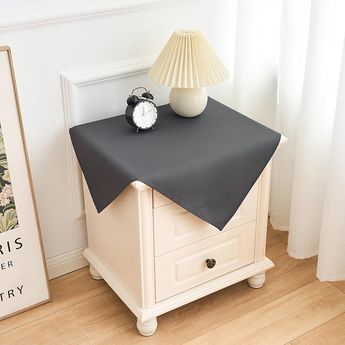 2 Pack Small Square Table Cloth 24X24 Inch Grey Washable Fabric Tablecloth - Image 9
