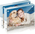 TWING 2 Pack Picture Frames Acrylic 4 x 6, Horizontal Magnet Double Sided 4x6 by TwingRepublic