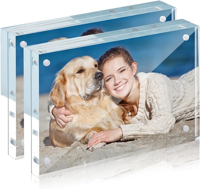 TWING Acrylic Picture Frame 5 x 7 Inch 2 Pack Magnetic Photo Frame Horizontal by TwingRepublic