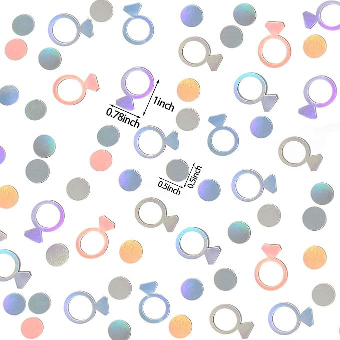 200PC Wedding Confetti for Tables Bachelorette Confetti Ring Confetti Scatters - Image 5