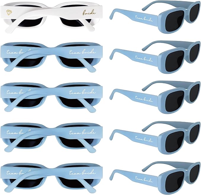 Bride's Babes Bachelorette Sunglasses, Bridesmaid Sunglasses, 10 Pack Rectangle by Unknown