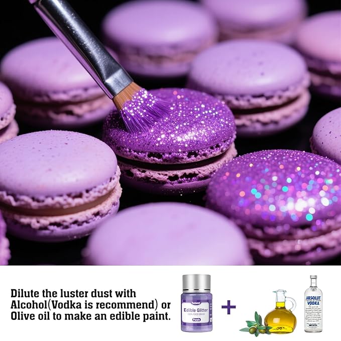 Twisweet Purple Edible Glitter for Drinks, Food Grade 12g Sparkling Sprinkles - Image 4