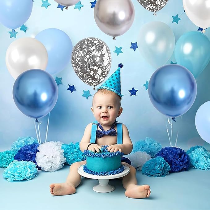 Togvu Metallic Blue Silver Balloons, Wedding Decorations - Image 7