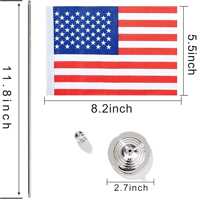 ZXvZYT 2 Pack US flag USA Table Flag Small Mini United States Desk Flag - Image 2