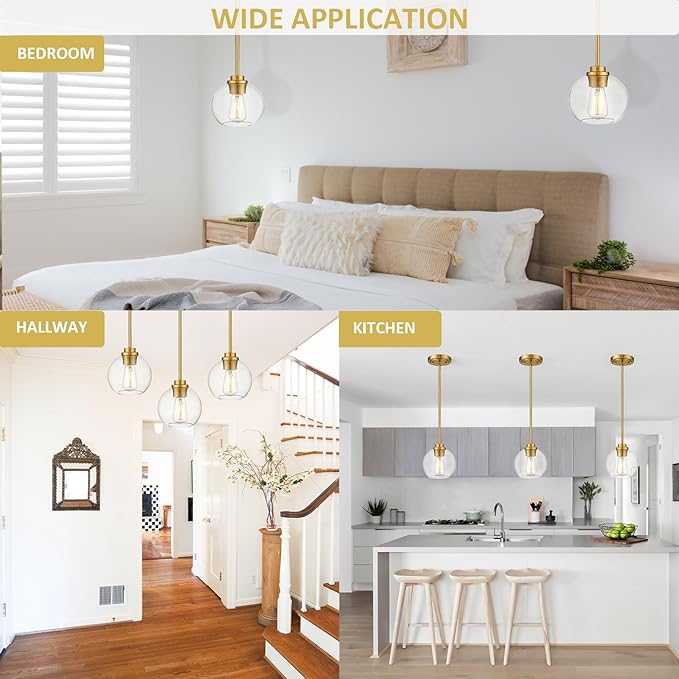 Pendant Lights Kitchen Island, Modern Gold Pendant Light - Image 3