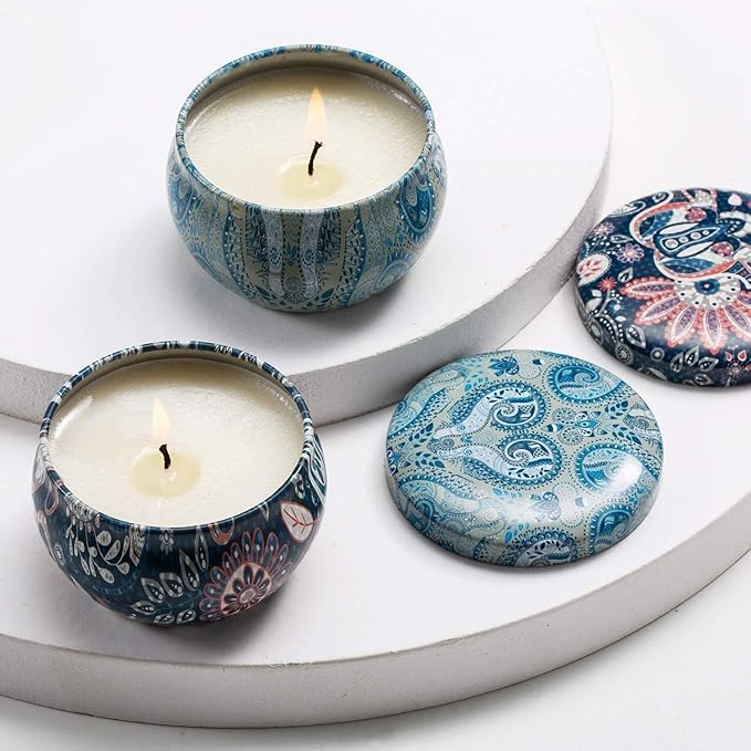 Scented Candles Gift Set, Natural Soy Wax Portable Travel Tin - Image 6