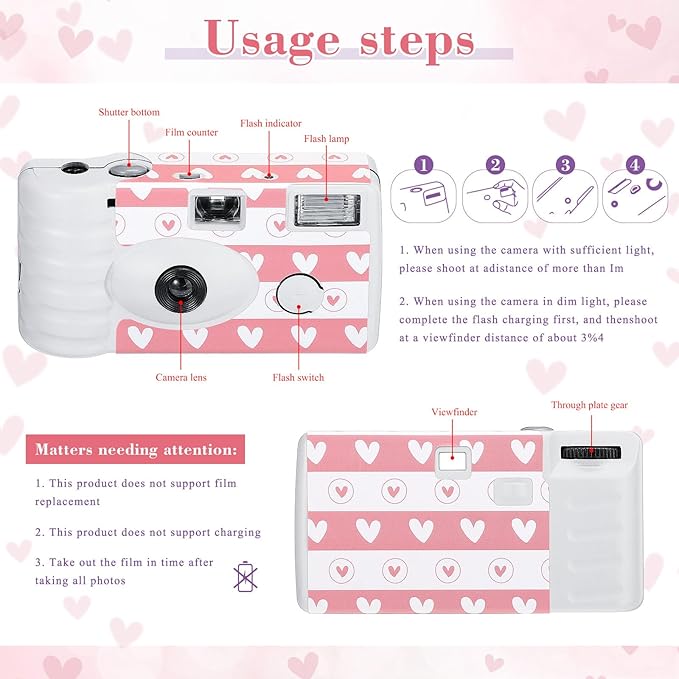 3 Pack Disposable Camera for Wedding Simple Use Color Film Camera - Image 4