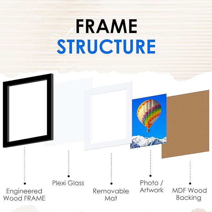 FIXSMITH 8.5x11 Picture Frame Set of 2, Photo Frame - Image 3