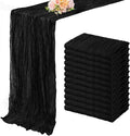 10FT 12 Pack Black Cheesecloth Table Runner 20 x 120 Inch Long Boho Fabric by FoliafeelHome