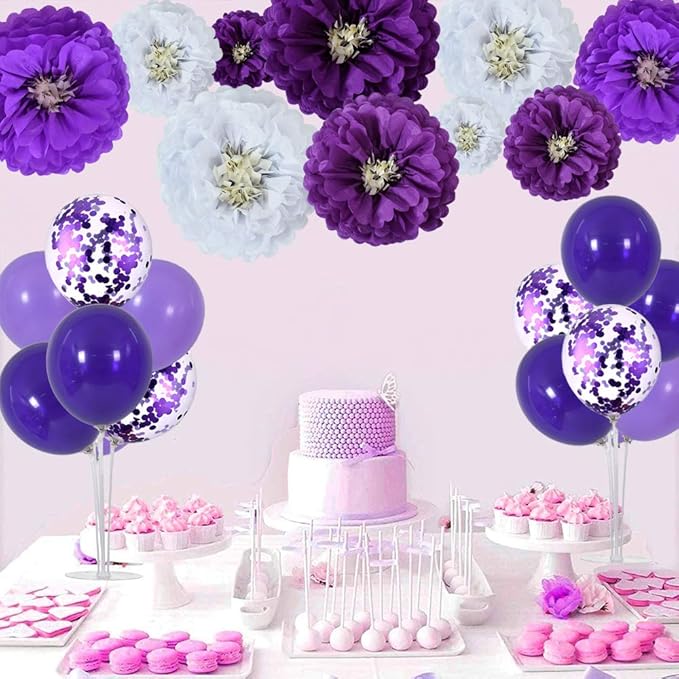 TONIFUL Purple Balloon Stand Centerpiece Table Decorations - Image 6