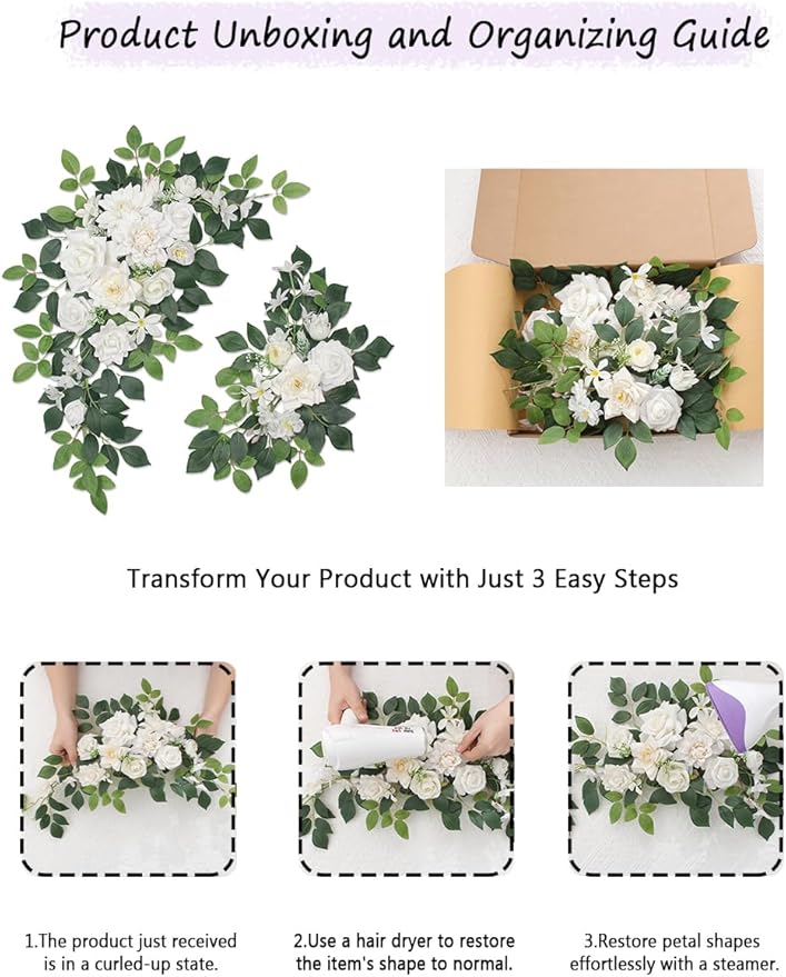 Pack of 2 Artificial Flowers for Backdrop Decoration, Wedding Arch Flowers - Image 6