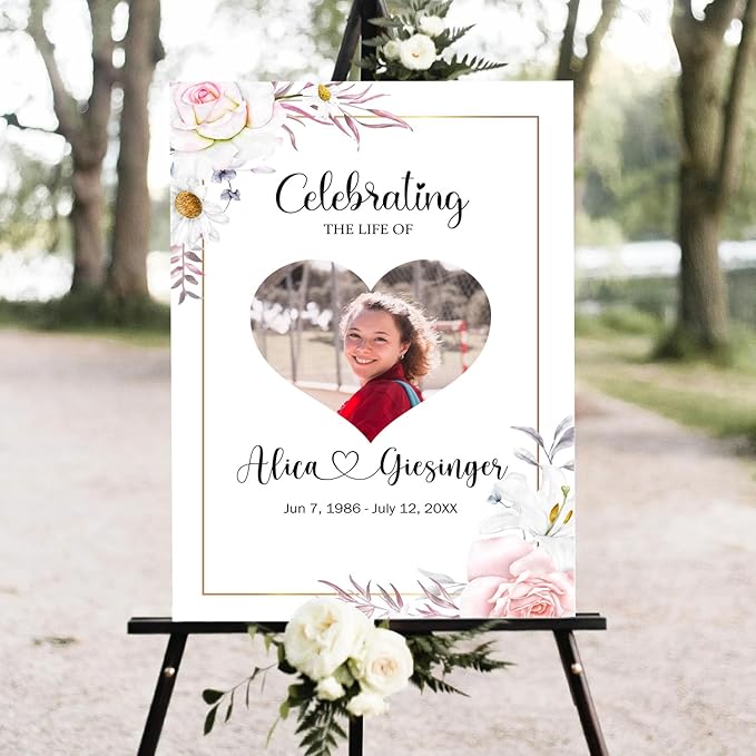 Funeral Heart Collage, Celebration of Life, Funeral Welcome Sign, Large by Mapileng%E2%84%A2