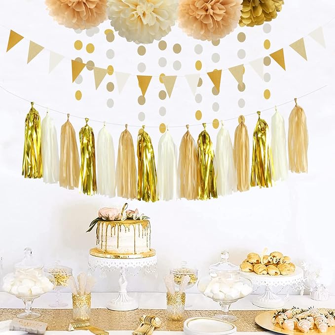 White Gold Champagne Party Decorations - Image 7
