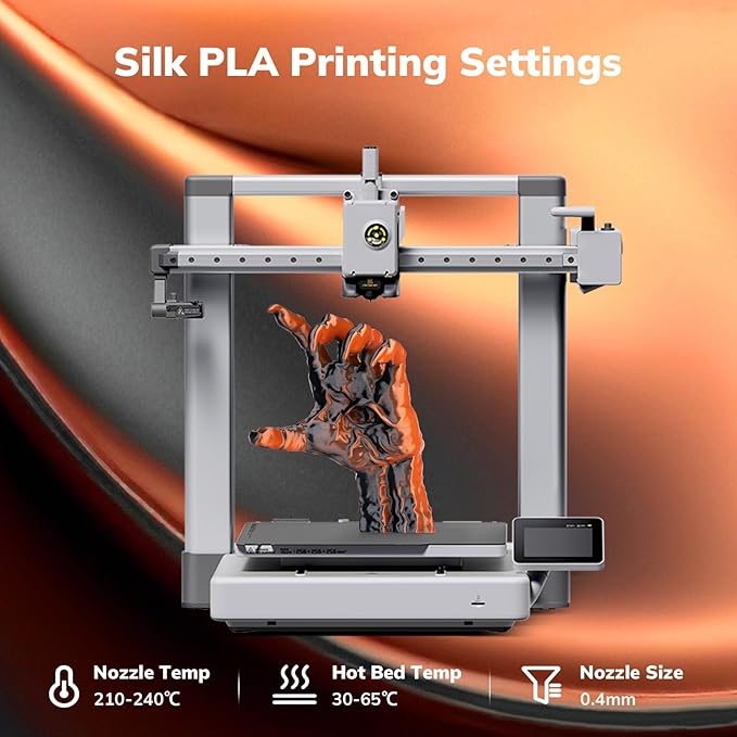 AMOLEN Silk PLA 3D Printer Filament, Dual Color Black Orange PLA 1.75mm - Image 7