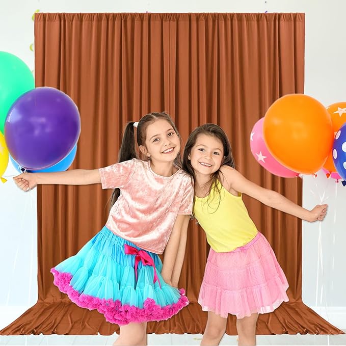 10ft x 10ft Dark Brown Backdrop Curtains - Image 6