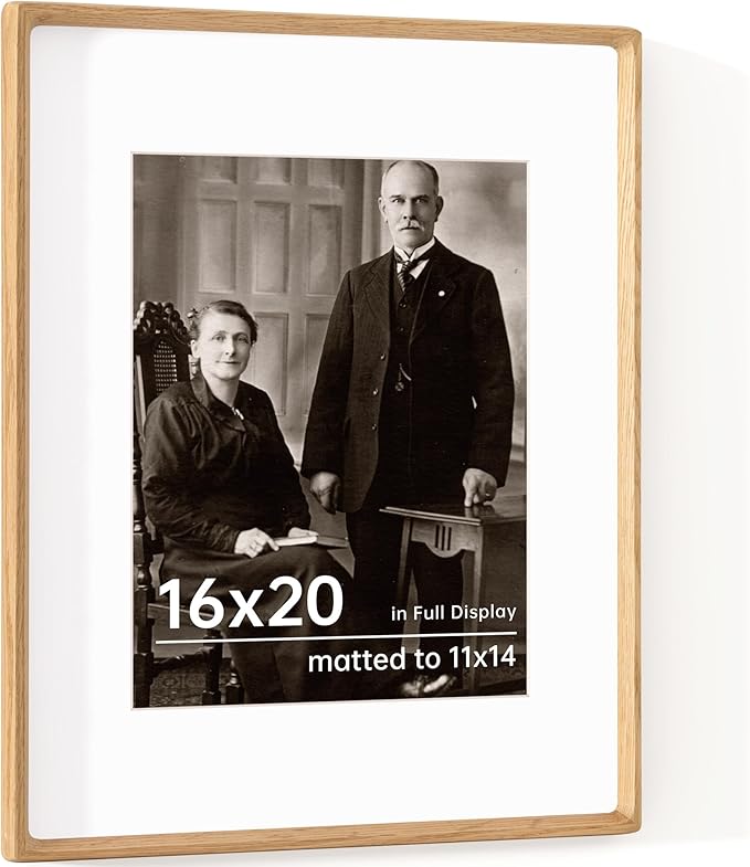 16x20 Frames USA-Sourced Natural Oak Wood Solid Wood Picture Frame Handcrafted by Dreamland