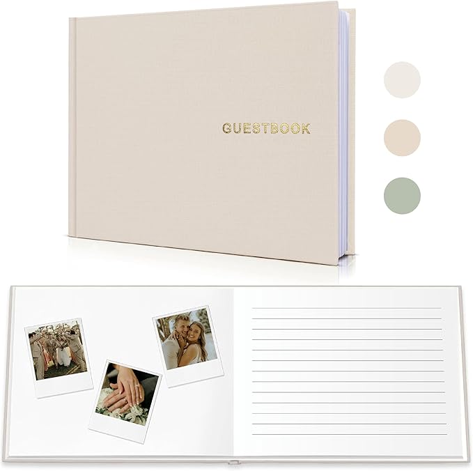 Elegant Linen Wedding Guset Book by WeddingGiftsWedding