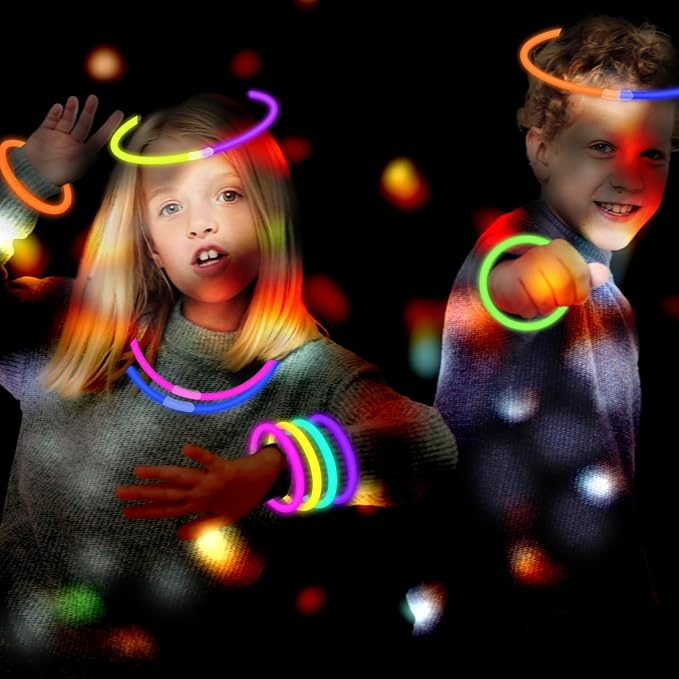Halloween Glow Sticks Party Pack 8"-50, Light up Bracelets & Necklaces - Image 5