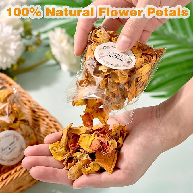 20 Pack Prefilled Confetti Packets, Biodegradable Flower Petals, Real Dried - Image 3