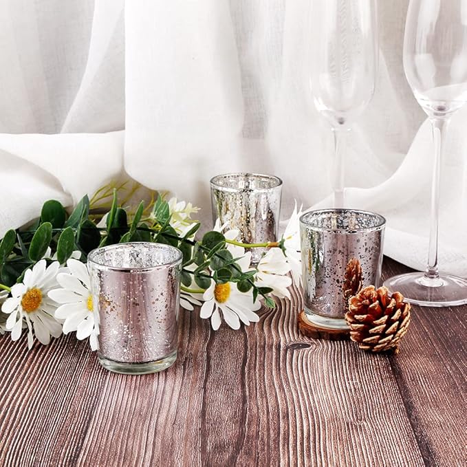 Silver Mercury Glass Tea Light Holders Set of 36 - Image 4