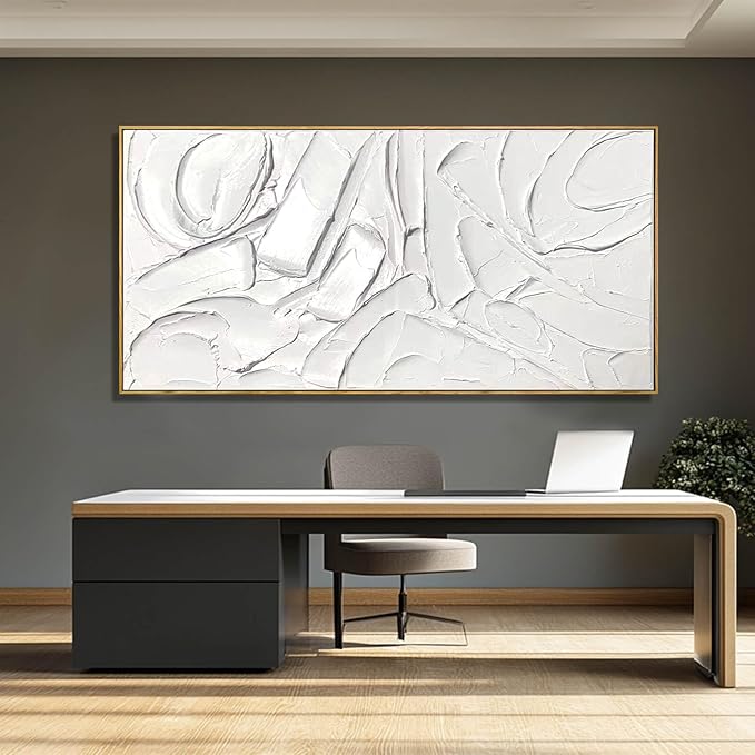 Abstract Oil Painting Artwork Framed Canvas Art Maximalist Decor 24"x48" Modern - Image 4