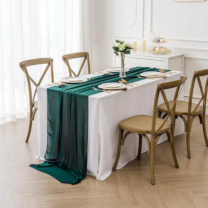 12Pack 9ft Chiffon Table Runner 14x108 Inch Sheer Romantic Table Runner - Image 7