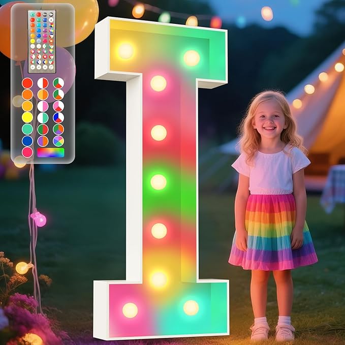 Ledido 4FT Marquee Light Up Letters, 34 Colors Changing Marquee Letter 4 Feet by Ledido