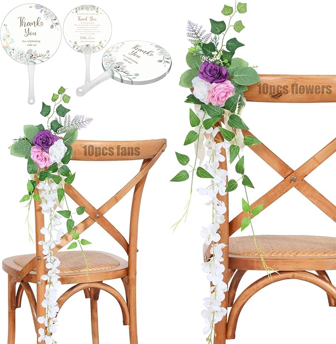 Wedding Aisle Decorations Set of 10 Chair Back Flowers Floral Pew Wedding by Senseya