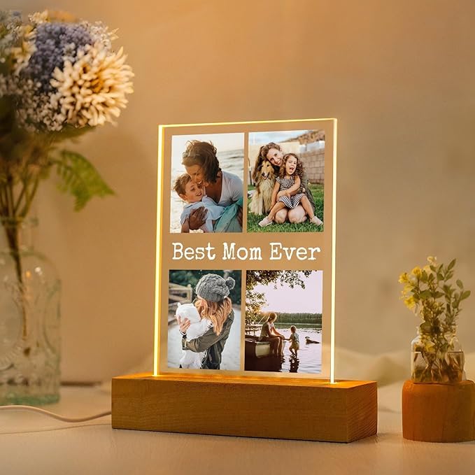 Custom Picture Frames with Photo, Personalized Photo Frame with Night Light - Image 3
