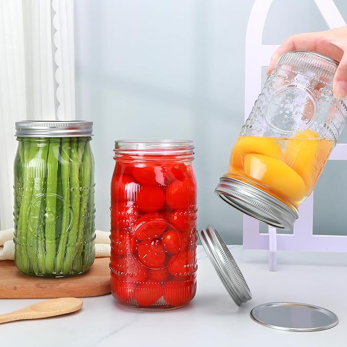 Encheng 12 Pack 32oz Wide Mouth Mason Jars - Image 3