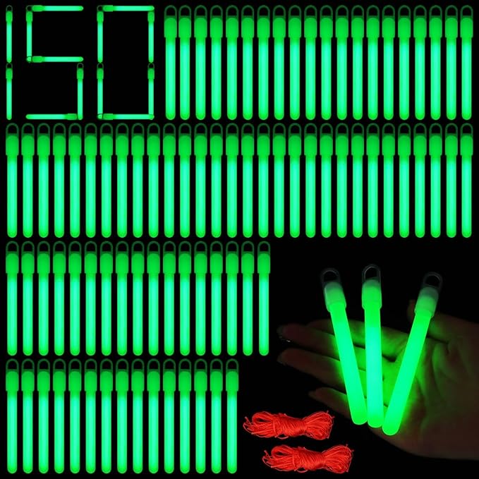 150 Pcs Green Glow Sticks Bulk 4 Inch Emergency Bright Light Sticks by Droutti