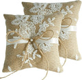 QIRMIZI 2PC Vintage Rustic Burlap Ring Bearer Pillow by QIRMIZI