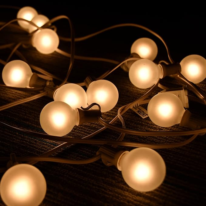 SUNSGNE 25Ft Outdoor Patio Lights G40 Globe String Lights - Image 4