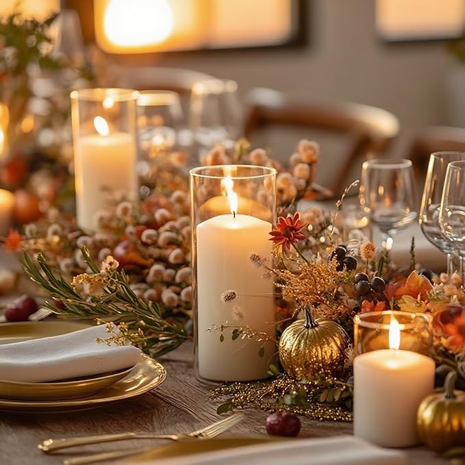 24 Pcs White Pillar Candles - Image 3