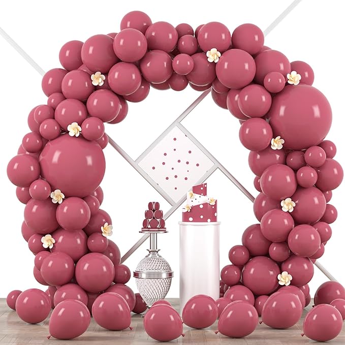 90pack Retro Hot Pink Balloons Different Size 18/12/10/5 Inch Retro Hot Pink by Voircoloria