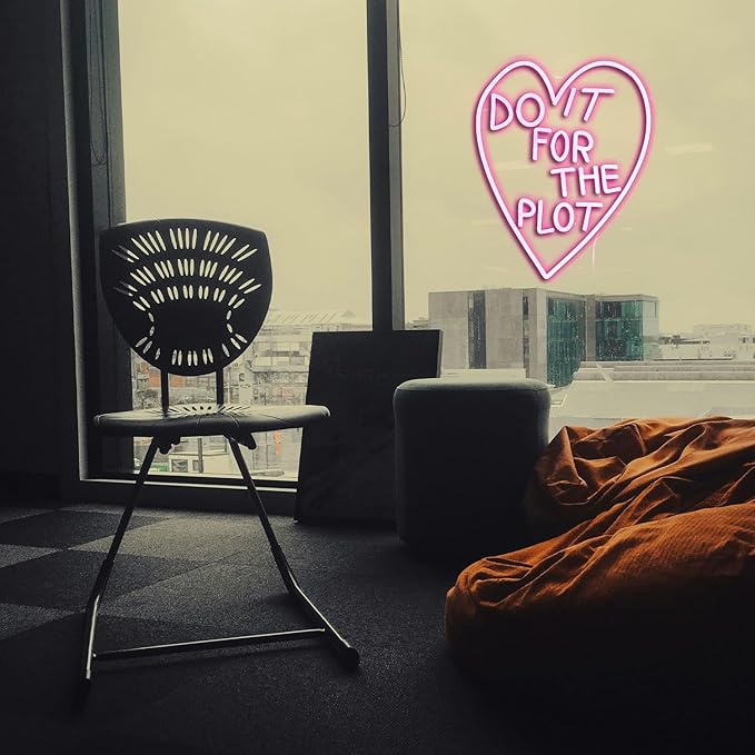 Do It For The Plot Neon Sign Dimmable Pink Words Neon Light for Wall Decor USB - Image 7